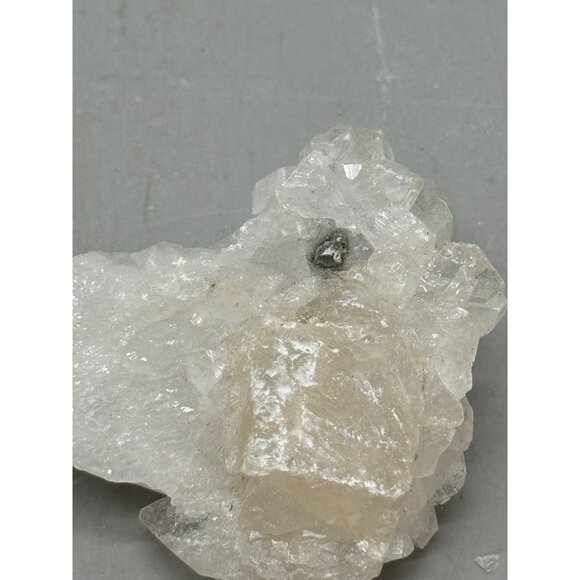 Raw Clear Quartz Cluster  Natural Formation & Metallic Inclusion 2.5x2.5" READ - Picture 3 of 7